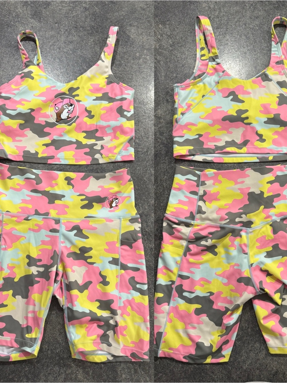 Buc-ee's Pink Camo 2-Piece Workout Set